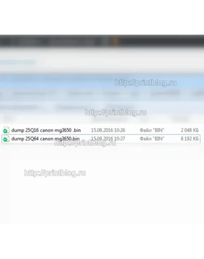 Дампы 25Q64 и 25Q16 от принтера Canon PIXMA MG3650