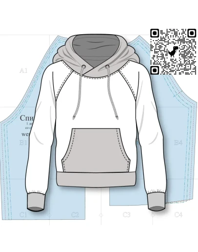 Готовая выкройка мужской толстовки больших размеров