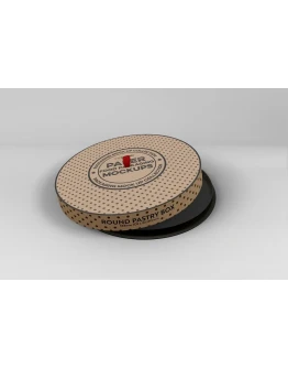 Paper Round CakeBox Packaging Mockup Paper Round CakeBox Packaging Mockup
