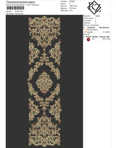 Машинная вышивка кружевом. DCM-1918