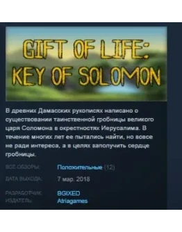 Gift of Life: Key of Solomon STEAM KEY REGION FREE