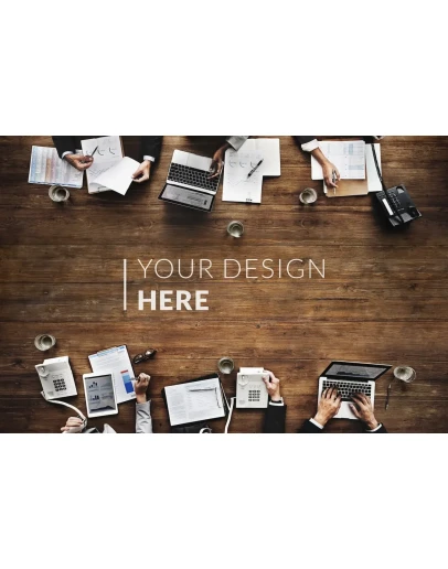 Business people working together on table mockup