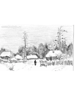 Цифровой рисунок Зима