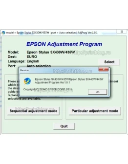Adjustment program для Epson Stylus SX430W, SX435W