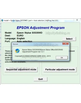 Adjustment program Epson SX535WD Office BX535WD (Сброс)