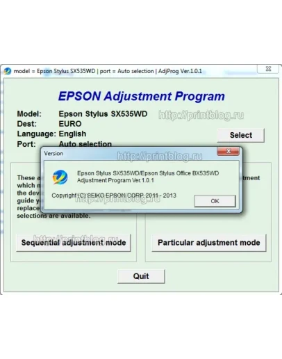 Adjustment program Epson SX535WD Office BX535WD (Сброс) Adjustment program Epson SX535WD Office BX535WD (Сброс)