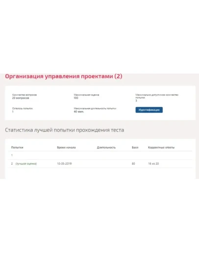 Организация управления проектами.Тест Синергия