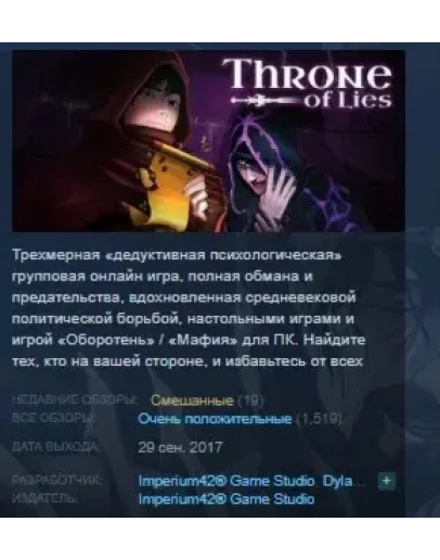 Throne of Lies The Online Game of Deceit STEAM GLOBAL