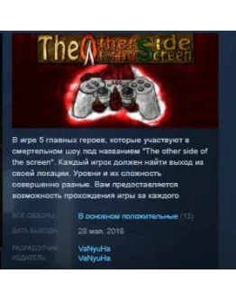 The Other Side Of The Screen STEAM KEY GLOBAL+РОССИЯ
