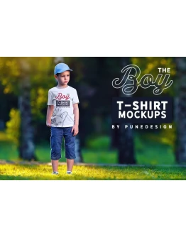 Boy T-Shirt Mock-Up Set 2