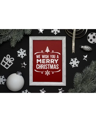 Christmas picture frame mockup