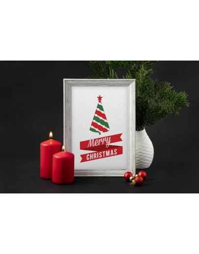 Christmas picture frame mockup