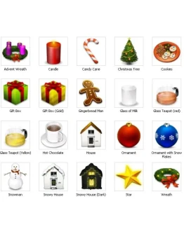 Зимняя коллекция красивых иконок (PNG) + БОНУС