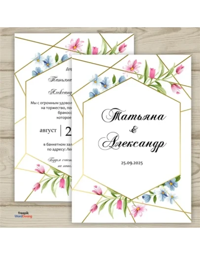 Шаблон приглашения на свадьбу 127