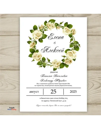 Шаблон приглашения на свадьбу 129