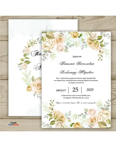 Шаблон приглашения на свадьбу 141