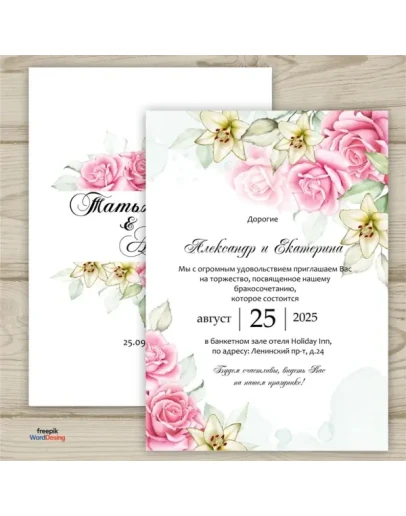 Шаблон приглашения на свадьбу 150
