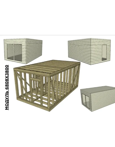 Проект сборки каркасной бытовки или домика 24 кв.м