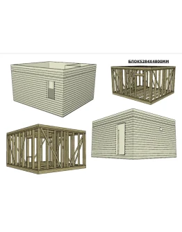 Проект каркасной бытовки дачного домика или бани 22кв.м