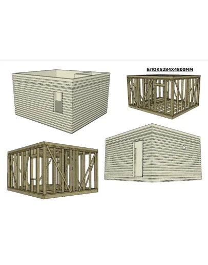 Проект каркасной бытовки дачного домика или бани 22кв.м