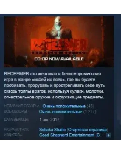 Redeemer: Enhanced Edition STEAM KEY GLOBAL+РОССИЯ