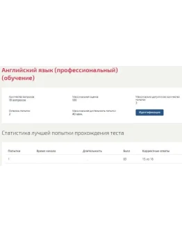 Английский язык ответы Синергия (Тест профессиональный)