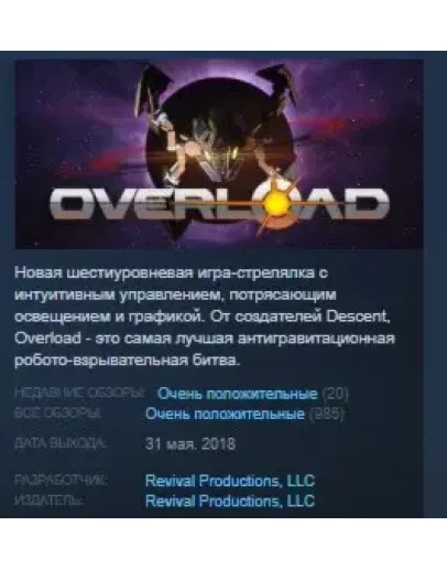 Overload STEAM KEY REGION FREE GLOBAL
