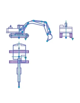 Динамический блок экскаватора Hyundai в формате dwg