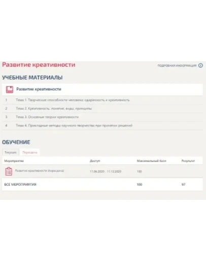 Развитие креативности Ответы тест Синергия