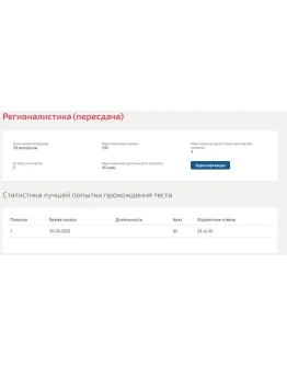 Регионалистика.Тест Синергия 2020