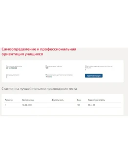 Самоопределение и профессиональная ориентация.Тест