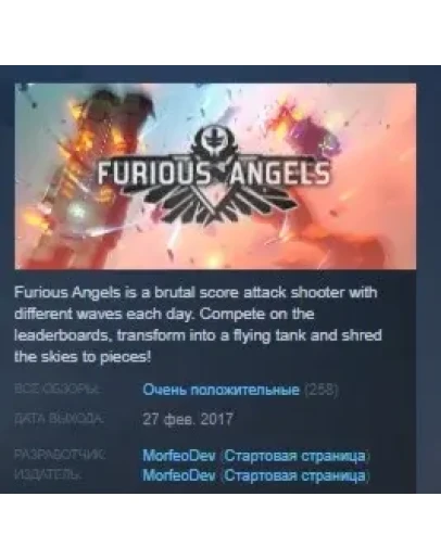 Furious Angels STEAM KEY REGION FREE GLOBAL