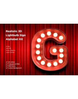 3D Lightbulb Sign Alphabet Kit