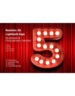 3D Lightbulb Sign Numeral Set