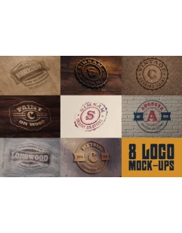 8 Realistic Logo or Text Mock-ups