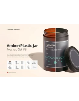 Amber / Plastic Jar Mockup Set 3