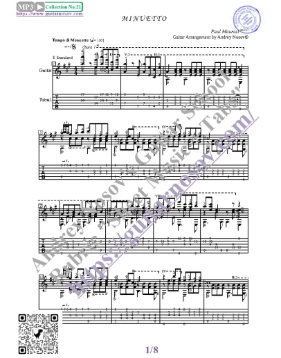 Менуэт_Мориа (Ноты и табы для гитары соло)