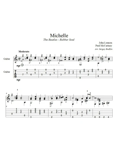 Мишель (The Beatles) - для гитары