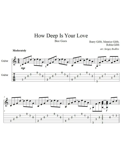 How Deep Is Your Love (Bee Gees) - для гитары
