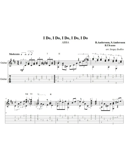 I Do, I Do, I Do, I Do, I Do ( ABBA) - для гитары