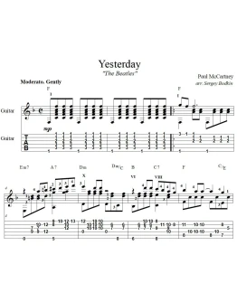 Yesterday (The Beatles) - для гитары Yesterday (The Beatles) - для гитары