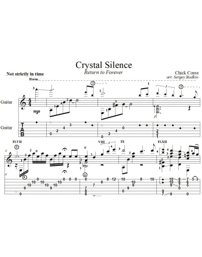 Crystal Silence (Чик Кориа) для гитары