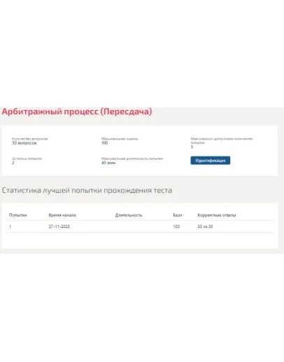 Арбитражный процесс.Тест Синергия 2020