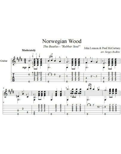 Norwegian Wood (The Beatles) для гитары