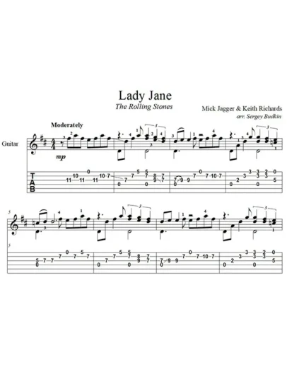 Lady Jane (The Rolling Stones) для гитары