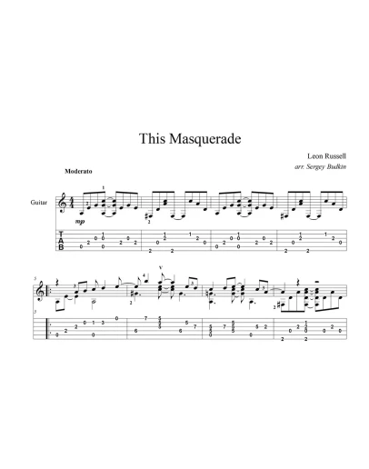 This Masquerade - для гитары