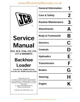 Сервис мануал экскаватор-погрузчик JCB 3cx 4cx eng