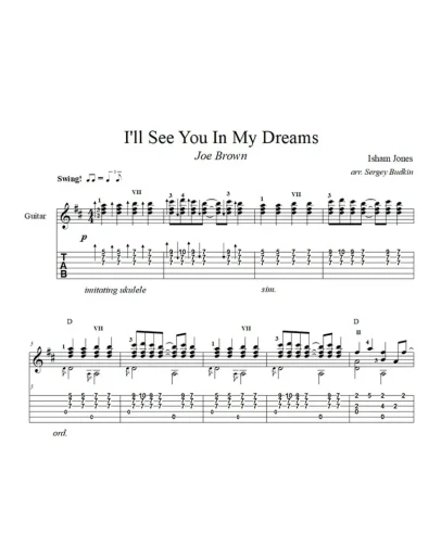 I'll See You In My Dreams - для гитары