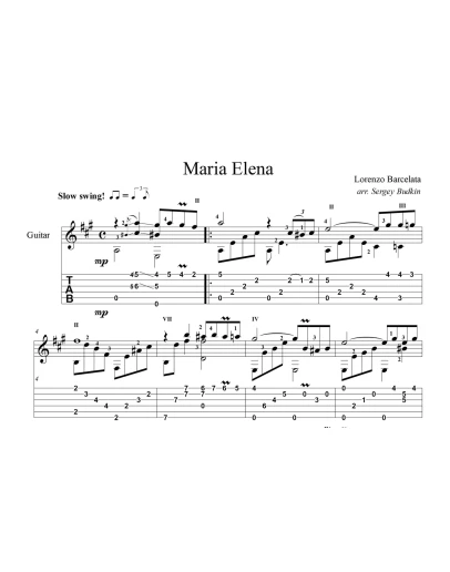 Maria Elena (Л. Барселата) для гитары