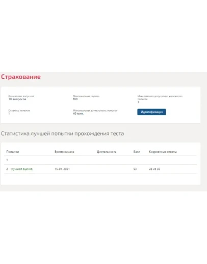 Страхование.Тест Синергия 2021г